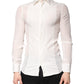 White Silk GOLD Dress Formal Collared Shirt