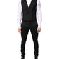 Black Single Breasted Formal Blazer with Vest