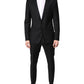 Black Wool Single Breasted 2 Piece Suit