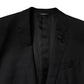Black Wool Single Breasted 2 Piece Suit