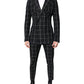 Black TAORMINA Double Breasted 2 Piece Suit