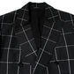 Black TAORMINA Double Breasted 2 Piece Suit