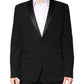 Black Wool Single Breasted 2 Piece Suit
