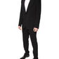 Black Cotton Single Breasted 2 Piece Suit