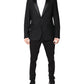 Black Wool Single Breasted 2 Piece Suit