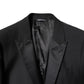Black Wool Single Breasted 2 Piece Suit