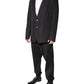 Black Cotton Single Breasted 2 Piece Suit