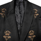 Black Bee Crown Embroidery 2 Piece Suit