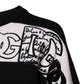 Black White Logo Print Wool Pullover Sweater