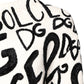 White Black Logo Print Women Pullover Sweater