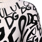 White Black Logo Print Women Pullover Sweater