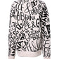 White Black Logo Print Women Pullover Sweater