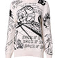White Black Logo Print Women Pullover Sweater