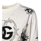 White Logo Angel Print Women Pullover Sweater