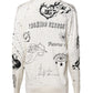 White Logo Angel Print Women Pullover Sweater