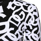 Black White Logo Print Women Pullover Sweater