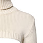 Ivory Cashmere Turtleneck Cropped Top Sweater