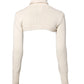 Ivory Cashmere Turtleneck Cropped Top Sweater