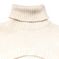 Ivory Cashmere Turtleneck Cropped Top Sweater