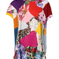 Multicolor Patchwork Short Sleeve Blouse Top