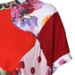 Multicolor Patchwork Short Sleeve Blouse Top