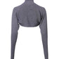 Gray Wool Knit Turtleneck Cropped Top Sweater