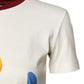 White Cotton Print Short Sleeves Top T-shirt