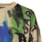 Multicolor Print Cotton Pullover Sweater