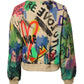 Multicolor Print Cotton Pullover Sweater