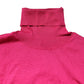 Pink Silk Knitted Turtleneck Cropped Top
