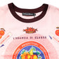 Pink Print Cotton Short Sleeves Cropped Top