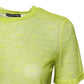 Green Nylon See Through Women Short Sleeves Top