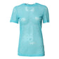 Blue Nylon See Through Women Short Sleeves Top