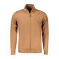 Brown Viscose Men Cardigan