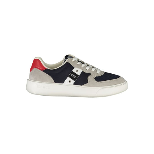 Blue Leather Men Sneaker