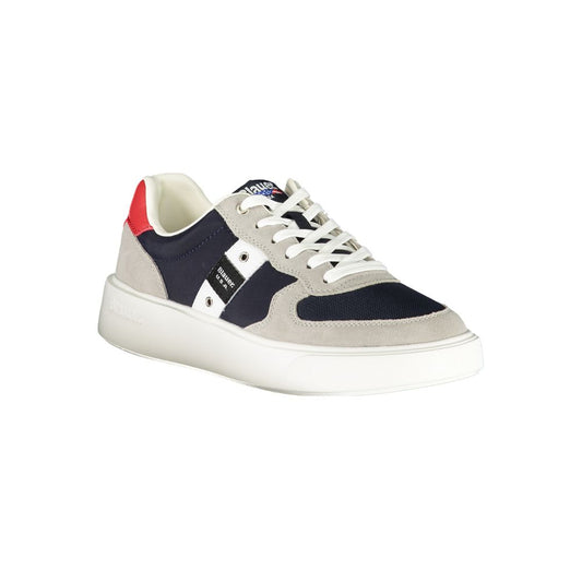 Blue Leather Men Sneaker