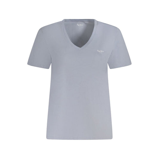 Light Blue Cotton Tops & T-Shirt