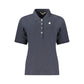 Blue Cotton Women Polo Shirt