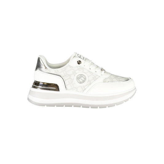 White Polyester Women Sneaker