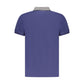Blue Cotton Men Polo Shirt