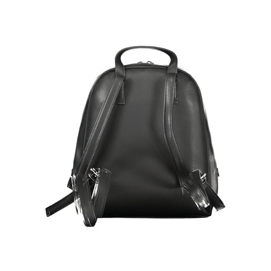 Black Polyester Women Backpack