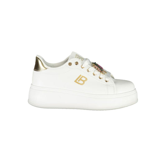 White Synthetic Women Sneaker