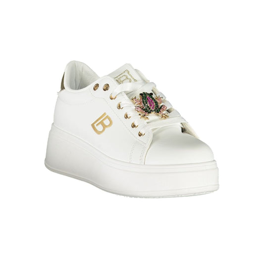 White Synthetic Women Sneaker