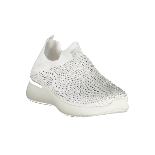White Polyester Women Sneaker