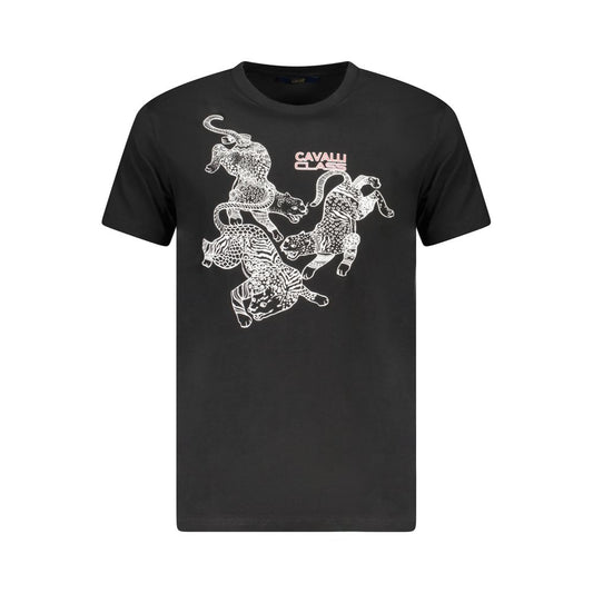 Black Cotton Men T-Shirt