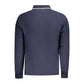 Blue Cotton Men Polo Shirt