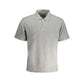 Gray Cotton Men Polo Shirt