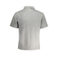 Gray Cotton Men Polo Shirt
