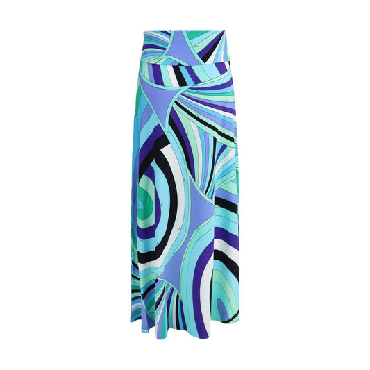 Iride print long Skirt