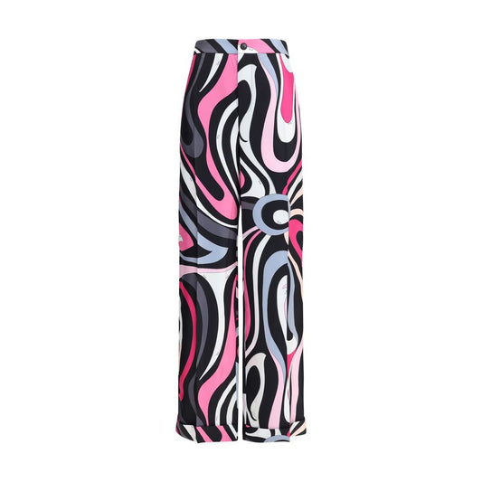 Marble print silk Pants